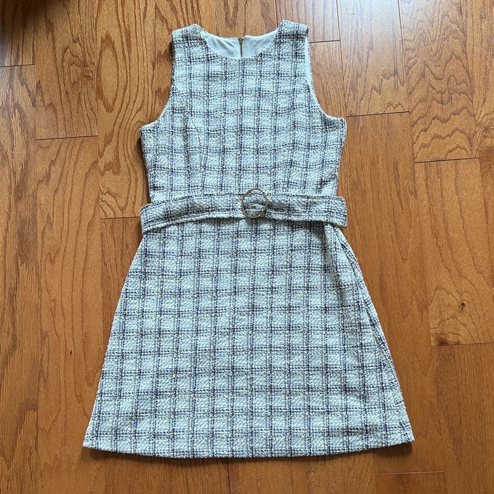 Taylor Black and White Plaid Dress